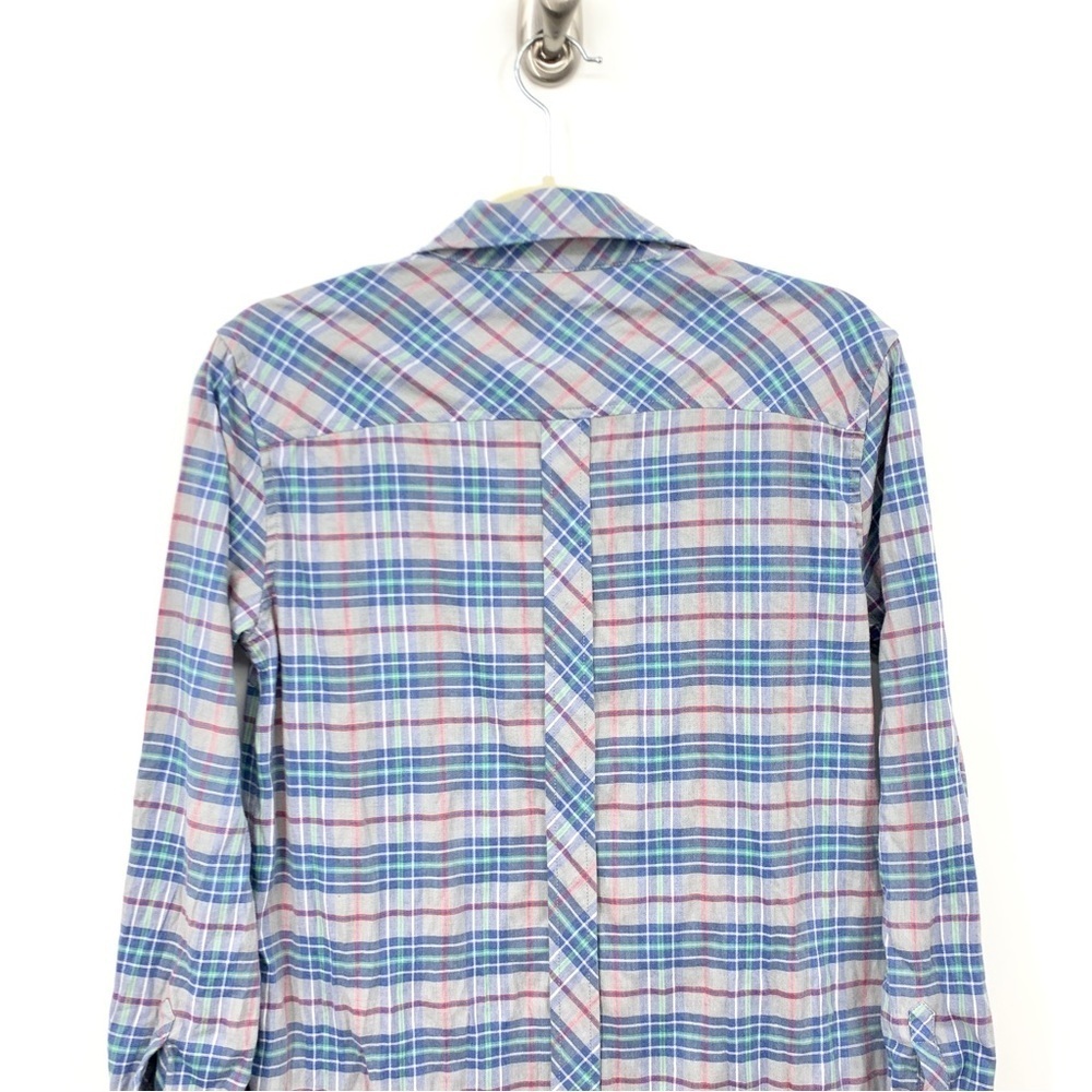 Southern Tide Women XS Shirt Dress Long Sleeve Popover 1/2‎ Button Blue Plaid - Picture 5 of 8
